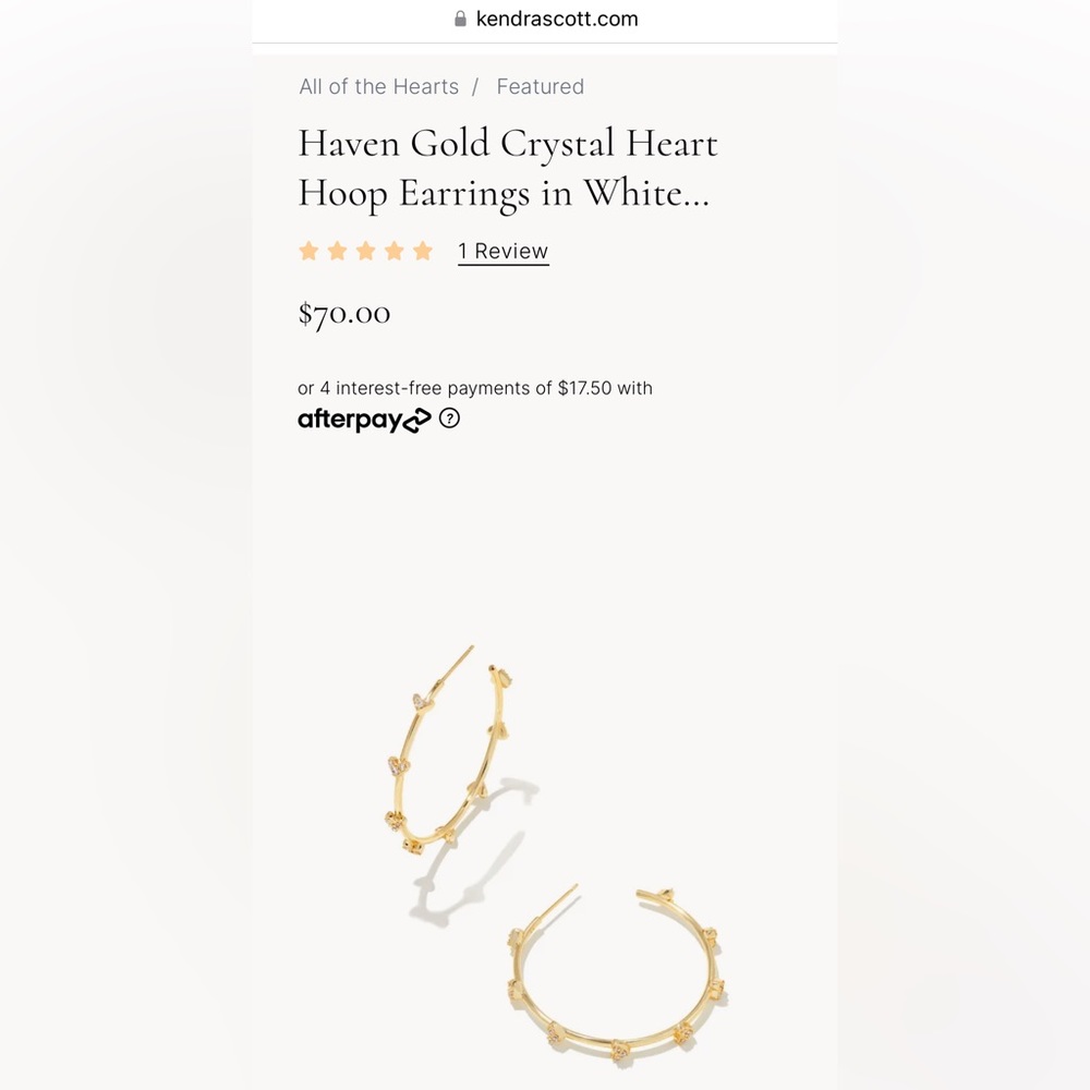 Kendra Scott // Haven Gold Hoops (tiny hearts!)